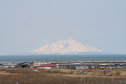 （圖）從北海道遠別町海邊所看到的利尻島