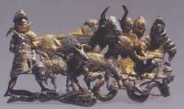 鎏金獻俘扣飾 鎏金獻俘扣飾