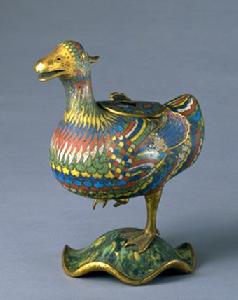 掐絲琺瑯鴛鴦式香熏 掐絲琺瑯鴛鴦式香熏