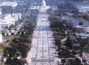 （圖）1996年10月11日華盛頓萬人悼念愛滋病死難者 