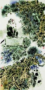 聽松圖 2012年 68cm&times;136cm 趙際灤