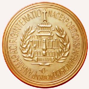 1915年巴拿馬太平洋萬國博覽會頒發的金牌獎章