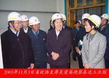 2003年11月，吳愛英視察萊鋼泰達工業園。