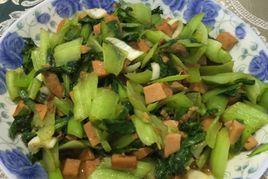 火腿炒油菜 火腿炒油菜