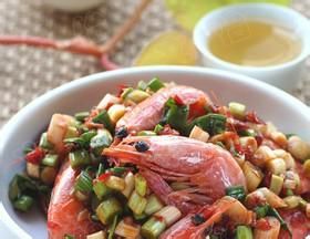 青蒜炒北極蝦 青蒜炒北極蝦