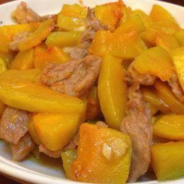 南瓜炒肉片 南瓜炒肉片