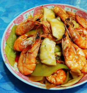 杏鮑菇炒對蝦 杏鮑菇炒對蝦