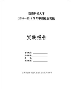 寒假社會實踐報告 寒假社會實踐報告